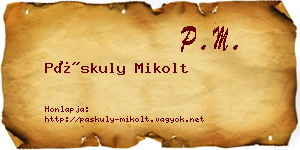 Páskuly Mikolt névjegykártya